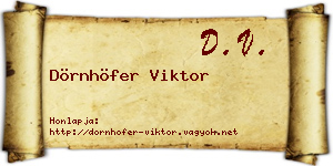 Dörnhöfer Viktor névjegykártya
