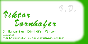 viktor dornhofer business card